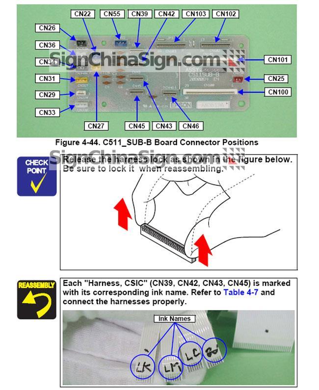how to install Epson Stylus Pro 4880 Right Junction Board C511 SUB B Board