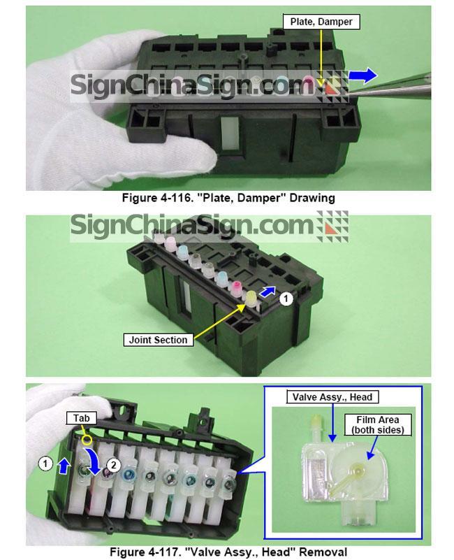 how to install Epson DX5 Printhead Damper UV