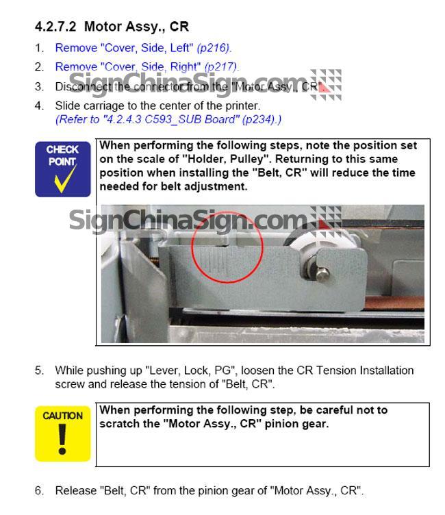 como instalar Motor de Epson Stylus Pro4000 4400 4450 4880 CR Motor 2100038