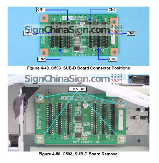 como instalar tarjeta Epson Stylus Pro 4880 Junction Board C593 SUB D Board
