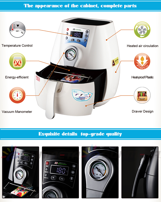 3D mini sublimation vacuum heat press ST1520-C1-W-230V